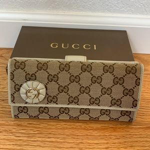 Authentic Gucci Monogram GG Trophy Continental Wallet